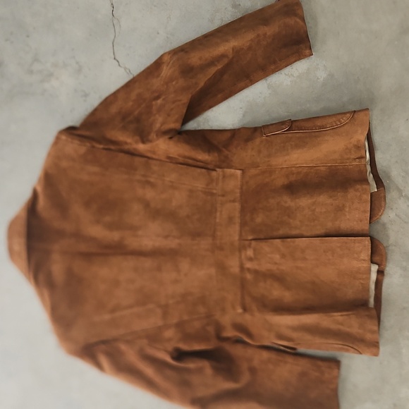 Brown Genuine Leather Suede Jacket - Picture 3 of 7